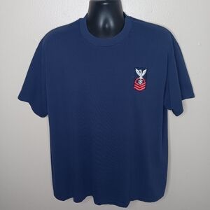 Vintage 90s US NAVY Logo XL T-shirt Single Stitch USA Military Veteran Patriotic